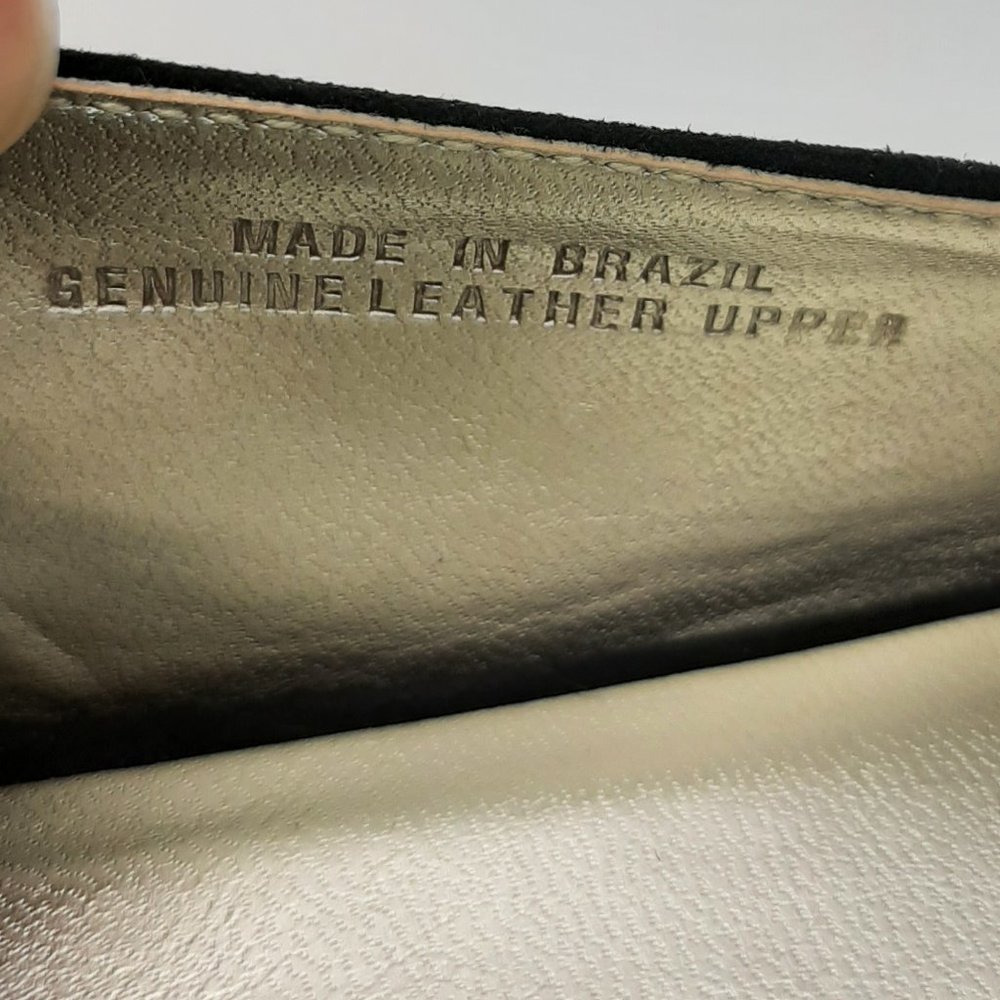 Talbots Black Leather Woven Detail Ballet Flats 7 - Picture 8 of 8
